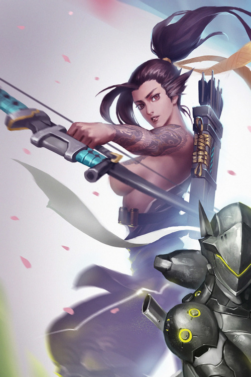 cyberclays:   Dragon Sisters  - Overwatch characters reimagined: fan art by  mist XG  More from this series by mist XG on my tumblr [here]    More selected Hanzo      art on my tumblr [here]  More selected Genji art on my tumblr [here] More Overwatch