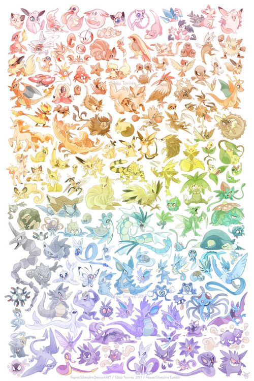 fennecsilvestre: Pokémon Rainbow I started working on this last year for the Pokémon 2