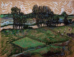 dappledwithshadow:  Vincent van Gogh, Landscape with Bridge across the Oise, 1890.Gouache and watercolor