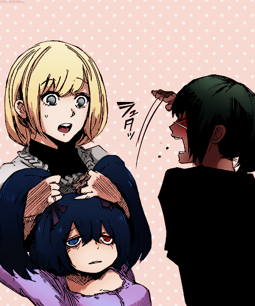 greatsenpai:Maman playing with Saiko-chan's hair (´ᗜ`ʃƪ) ♥ ♥ ♥