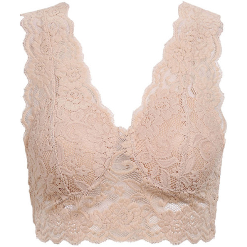 Apricot Scallop Hem Lace Lingerie ❤ liked on Polyvore (see more bralette lingeri