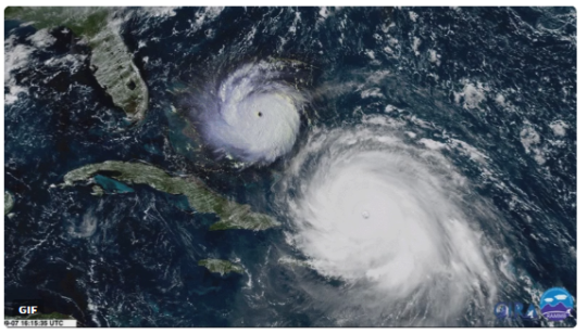 By the way, top is Andrew, the worst Hurricane FL has ever seen.Bottom is Irma. 