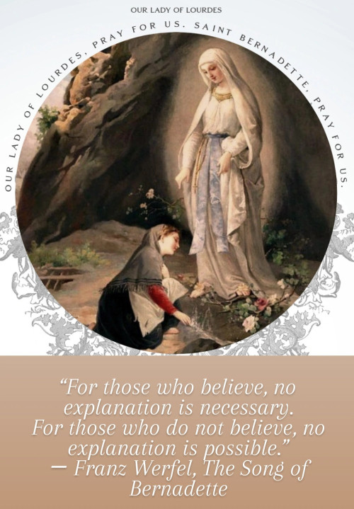 February 11thFeast day of our Lady of Lourdes 