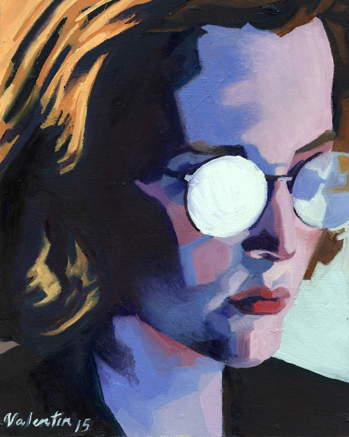 valomile: the enigmatic dr. scully. oil on board, 8x10 in.