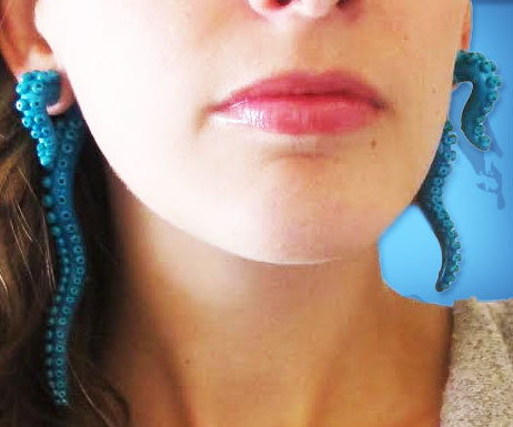 awesomeshityoucanbuy:  Octopus Tentacle EarringsCreate an eye catching look by accenting