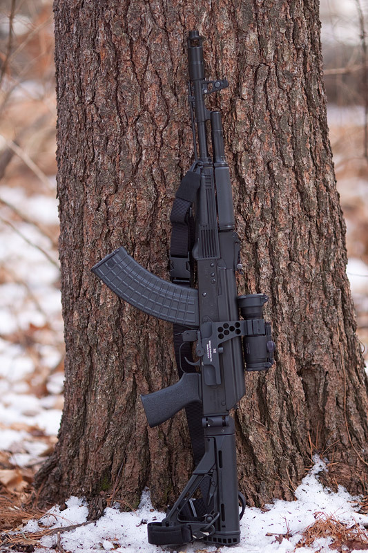 cerebralzero:  I don’t normally like AK pattern rifles with AR stocks but that