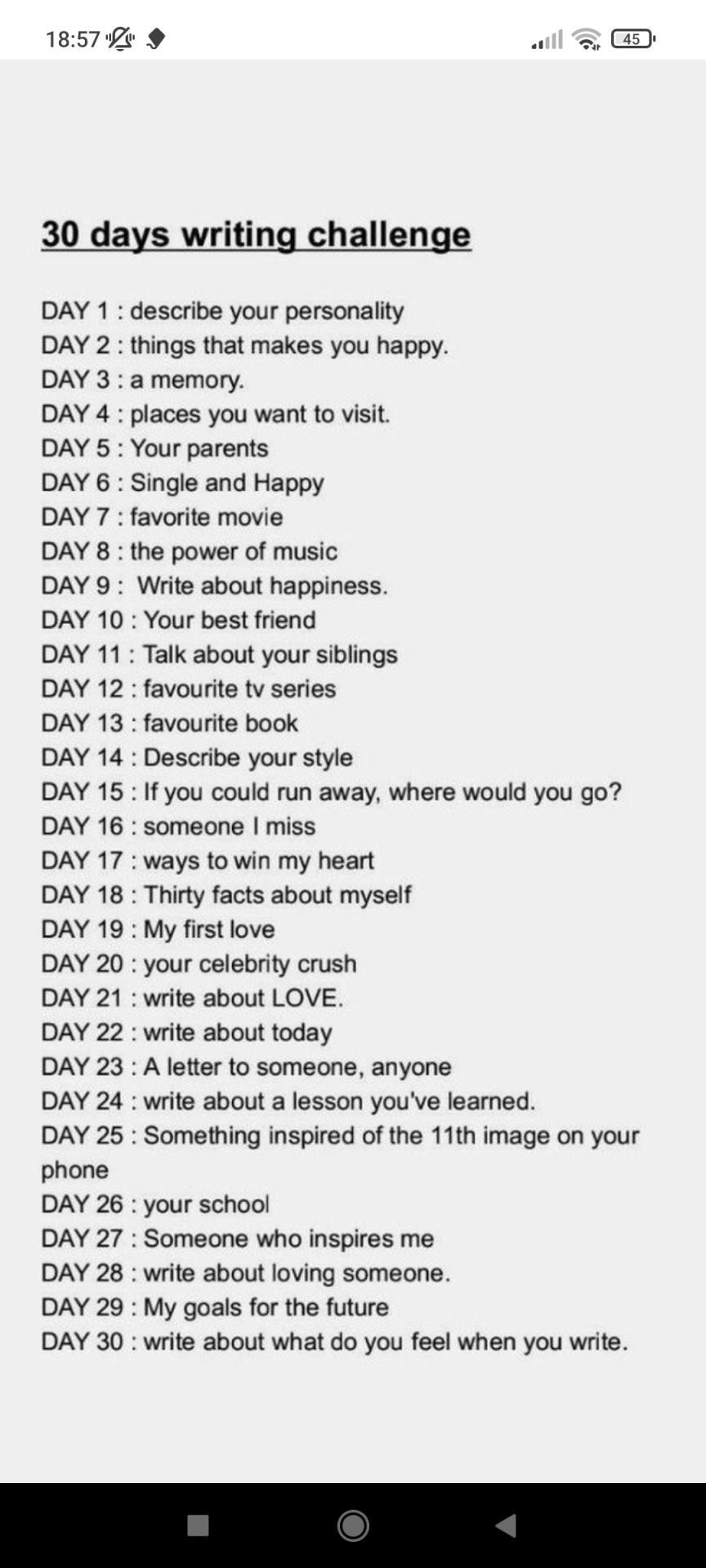 Writing Challenge