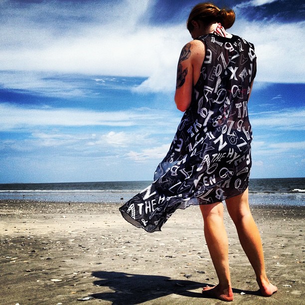 With my amazing drop tank by @jlsnider. #inlove #beach #blueskies