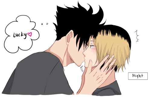 missdawntwilight:  Get rekt Kuroo! pull yourself together man!Haha! as always read from right to left. I just wanted an excuse to draw a bunch of KuroKen kissing because once again, I am KuroKen trash.