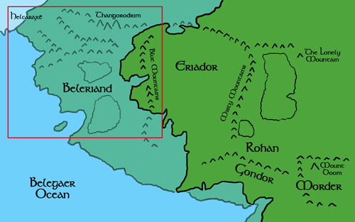 Map of Beleriand (Usefull when reading Silmarillon or tolkien books) Made  w/ Inkarnate. Thanks : r/TheSilmarillion