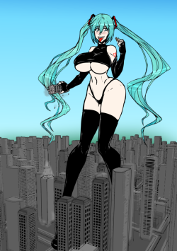 ferrousoxide:  GTS Miku cause I’m still waiting on what a couple people want for trades, so I’m doing fast doodles of random shit on my draw list until then.Also, the easiest way to draw buildings is to cheat.Also fast tiddy edit.