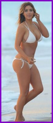 nude-celebz:  Kim Kardashian in a bikini…… Eh