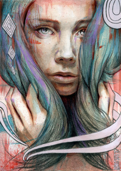 asylum-art:Michael ShapcottMichael Shapcott is a Central Connecticut-based painter, known for his daring color palette and emotionally charged portraits. His work deals with highly detailed graphite underdrawings which he then paints with colorful washes