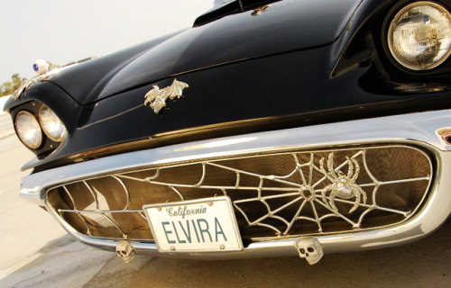 heathergraves:  vintagegal:  Elvira’s 1958 Thunderbird (x)  Most perfect car in existence   Not the most perfect car ever, but still a cool 1.