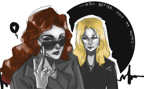 warmup sketch of two of SHIELD’s kickass agents. … yeahhh guess what song was playing when i 