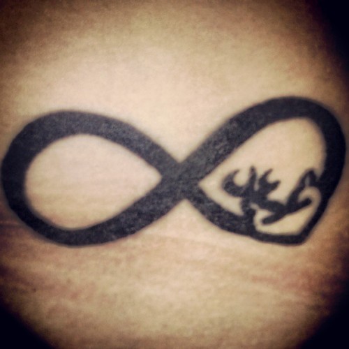My very first tattoo, on my hip #hiptattoo #infinity #tattoo #infinitytattoo #browning #browningdeer