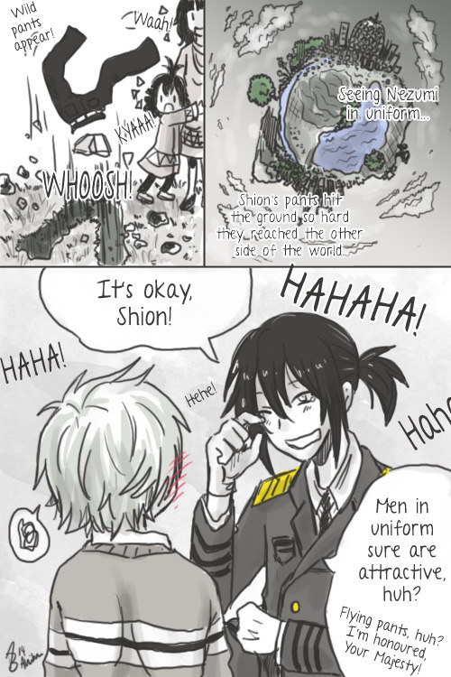 ahikuboruchi:  Drop your pants, everybody! Nezumi is wearing a uniform! &gt;o&lt;