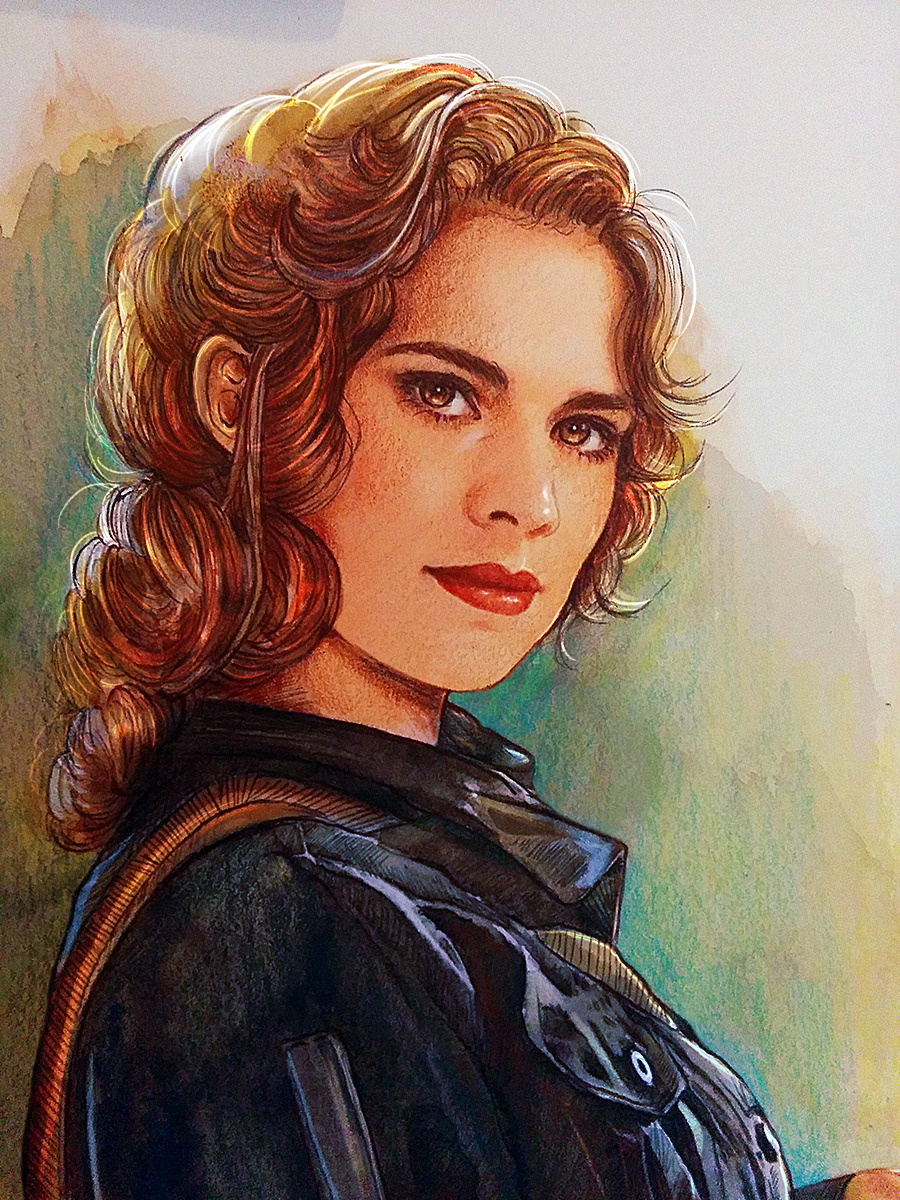 thingsfortwwings:  [Image: Peggy Carter wearing a jacket and pants and holding a