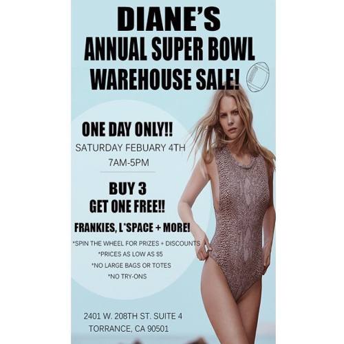 THE SUPER BOWL WAREHOUSE SALE IS THIS SATURDAY!! Don’t miss out on Billabong, Vitamin A, Free 