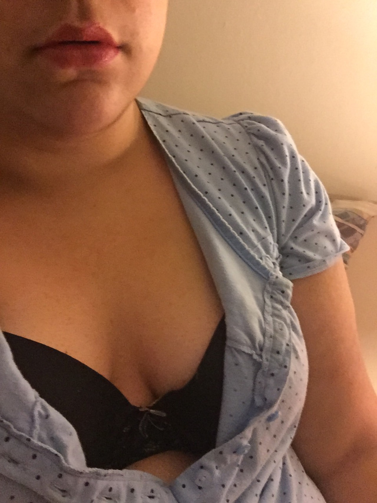 violent-rape-fantasies:  Wearing my most innocent pj’s with some black underneath.