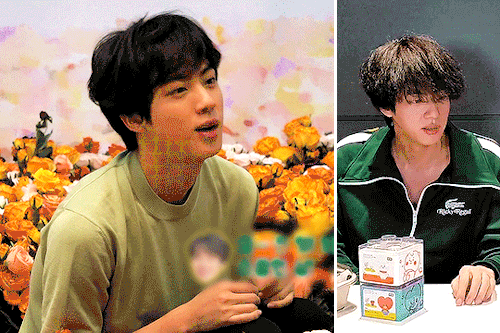 @kth1's Bangtan Gif Challenge ✿ ↳ Your Favorite Color + Your Bias → Green & Seokjin (cr. 0613data,