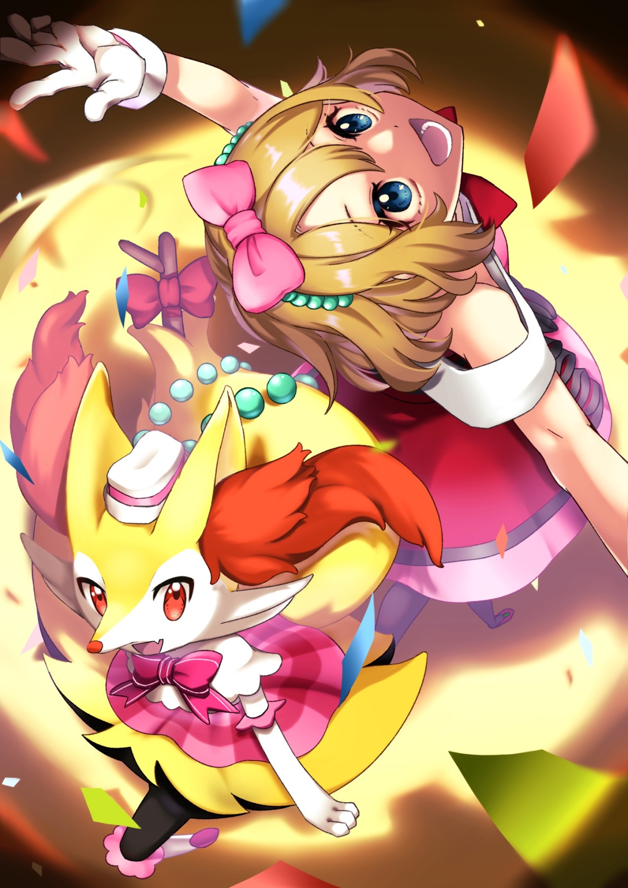 小麦粉をこねる ポケットモンスターxy アニメ のセレナちゃんと相棒のテールナーのファンアートです カードイラストのイ 小麦粉をこねる ポケットモンスターxy アニメ のセレナちゃんと相棒のテールナーのファンアートです カードイラストのイ