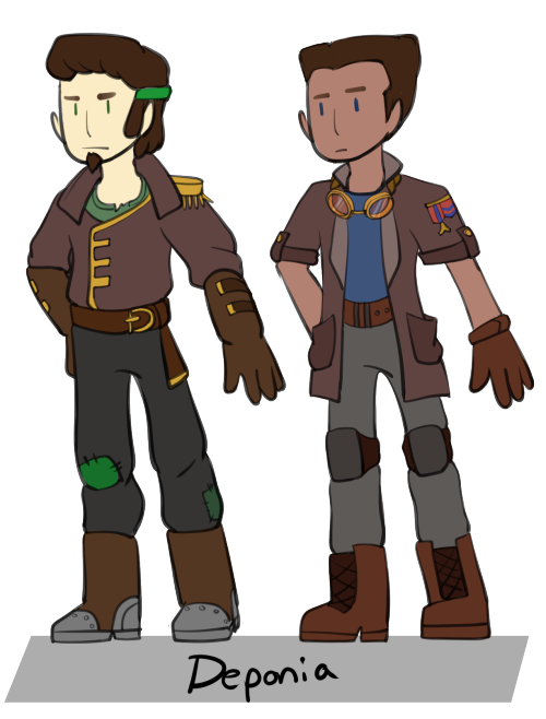 lordsireno: Fashion swap! Cletus and Argus in Deponian wear. Rufus and Argus in Elysian wear, &a