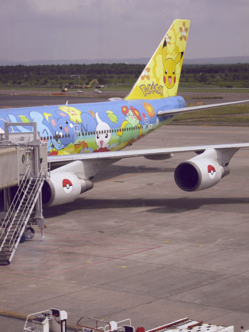 Pokemon plane, only in Japan. Chitose Airport, Sapporo, Japan