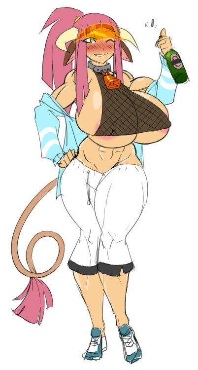 graphiteknight:  New cowgirl to round the number of those in the lewd non-canon group to three (so now we can have 3 on 3 cows vs dogs). Based loosely off an Anon suggestion for a cowgirl that drinks a lot and produces spike milk as a result, she’s