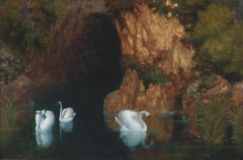 catonhottinroof:  Arnold Böcklin  (1827-1901)  Follower Swan Grotto 