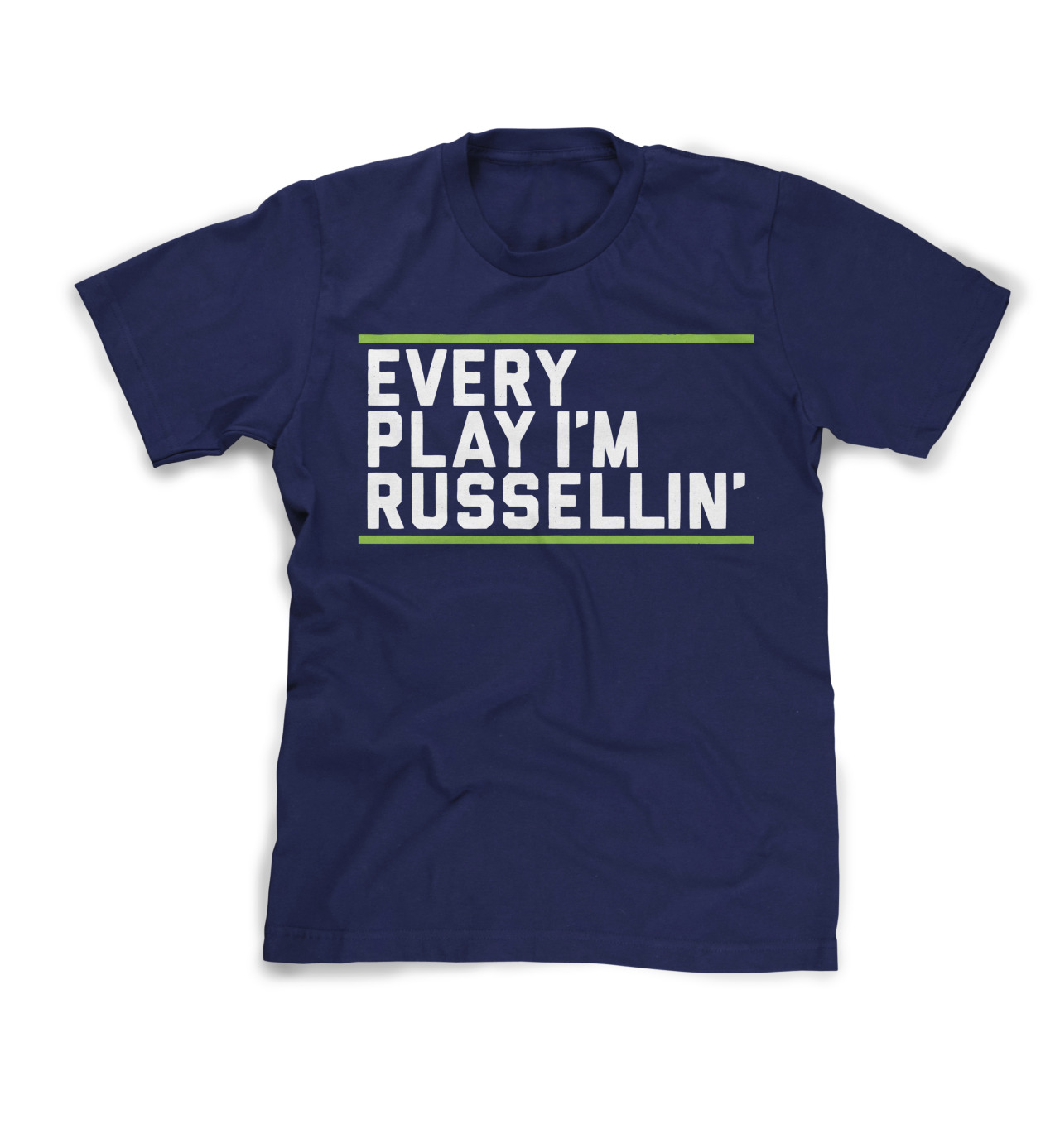 Every Play I’m Russellin’
Every single play. Every single day. Seattle Seahawks quarterback Russell Wilson just gets it done and now he’s headed back to the Super Bowl.
Click on any of the shirts below for more details.