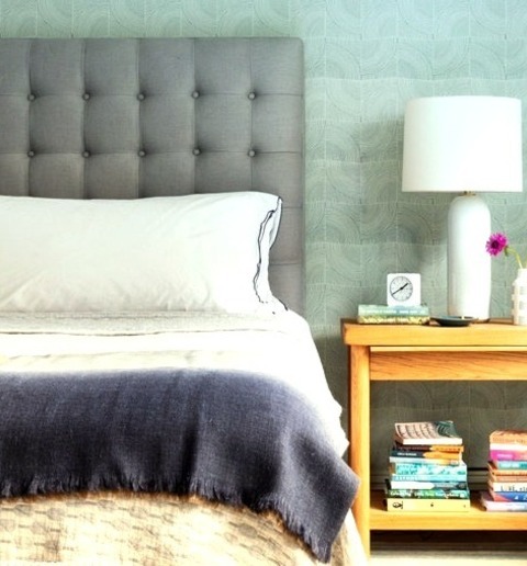 Transitional Bedroom In New YorkLarge Transitional Master Carpeted, Multicolored Floor And Wallpaper
