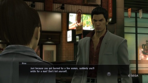 getaroomyoumotherfucker:hokuto-ju-no-ken:righteoussness:galaxyofgover:Kiryu being supportive to lesb