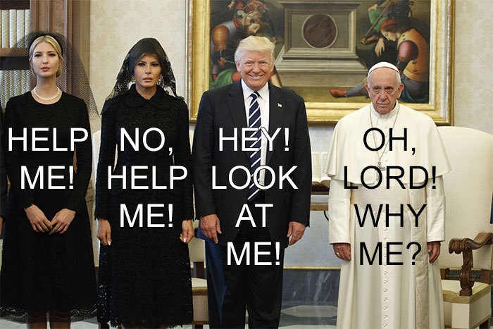 afatblackfairy: pr1nceshawn: Donald &amp; The Pope.  😂😂😂😂 