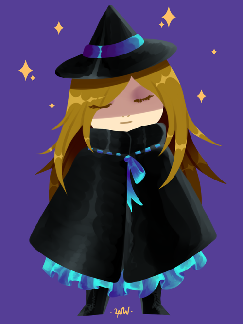 Happy Halloween everyone :D !! here’s a tinny chill witch