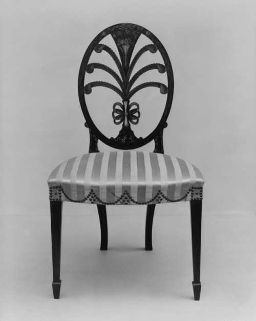 met-american-decor: Pair of side chairs, American Decorative ArtsMedium: Painted maple with white pi