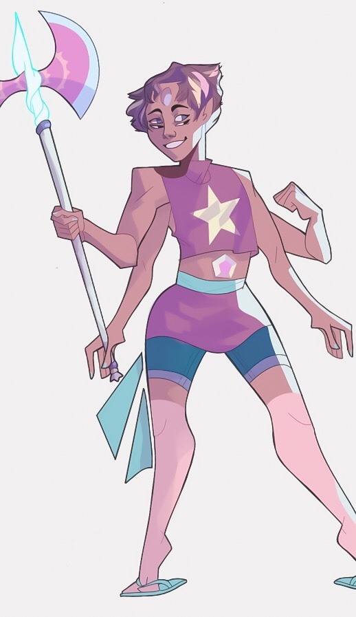 saceri-art:  steven fused with the gems! (left to right: carnelian, rainbow quartz,