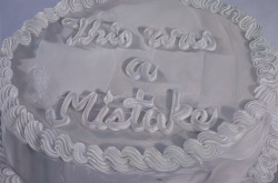 jenmann:  &ldquo;mistake cake&rdquo; oil on canvas 48”x72” www.jenmann.com