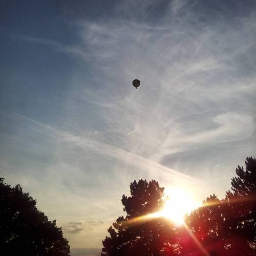 A Hot Air Balloon Floating Over #Summersounds Dj Picnic At #Westfalenhallen #Dortmund During #sunset