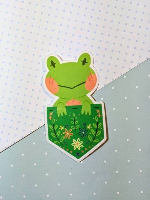 ♡ Froggy in Pocket Sticker by HedgiCrafts ♡