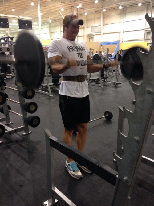 Curling 135 in the squat rack. Be mad. No one at my gym trains legs anyway. My personal squat rack.