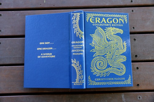 captivatedbybooks:  tilly-and-her-books:  My absolutely gorgeous collectors edition of Eragon by Christopher Paolini. You can buy this book through book depository here.  You don’t even know how much I wish I owned this book. I need to reread this series.