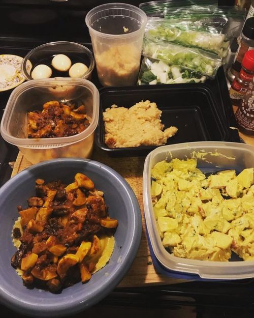 Trying to do more meal prep so I don’t eat out as often. Breakfast: congee with nitamago eggs and bo