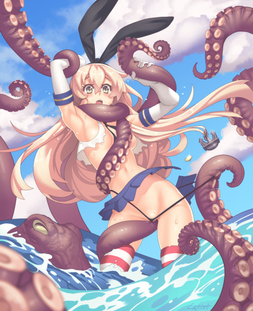 erotibot-art: Yeah, I know I’m late to the KanColle art party… “b..but Shimakaze 