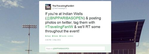 Hey, tennis fans. If you’re attending Indian Wells this year and posting photos on twitter, ta