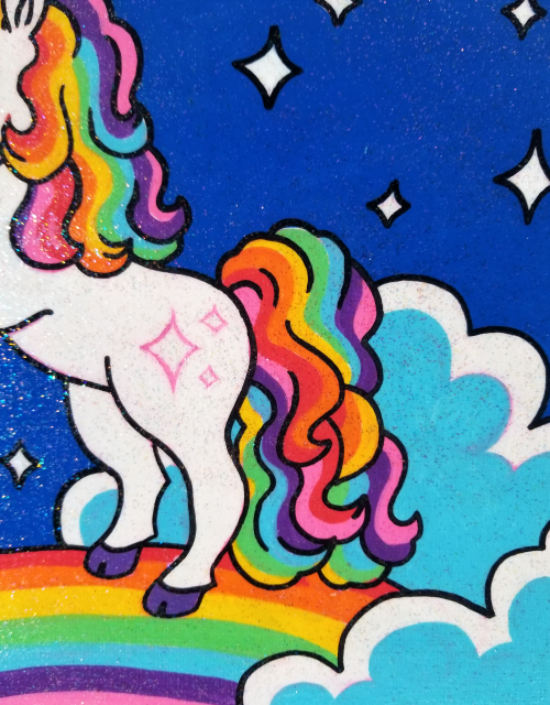 Just finished a cute unicorn posca painting and sealed it with sparkle modge podge, which gave it a 