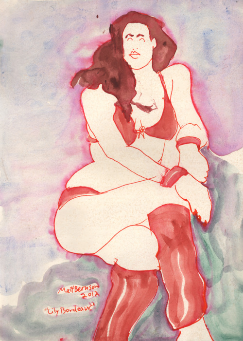 Here’re some more of Lily Bordeaux that I did at Dr. Sketchy’s Boston a while ago.  
