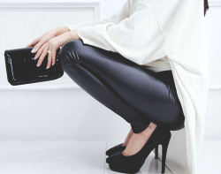 Dopestyle:  [ Hotping ] Fleece-Lined Faux Leather Leggings 