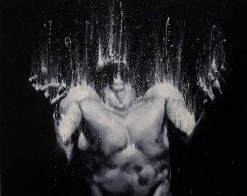 artchipel:  Paolo Troilo (b.1972, Italy) Paolo Troilo’s artistic expression characterizes for the originality of the formal procedure. His working instruments are not brushes or palettes, but only his hands: one spreads colors, unfolding at the same