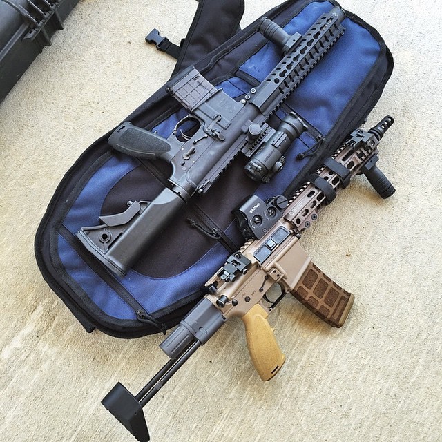 gunsdaily:  By @tac_pack More Shorties! m16 and an SBR #gun #guns #gunporn #gunstagram